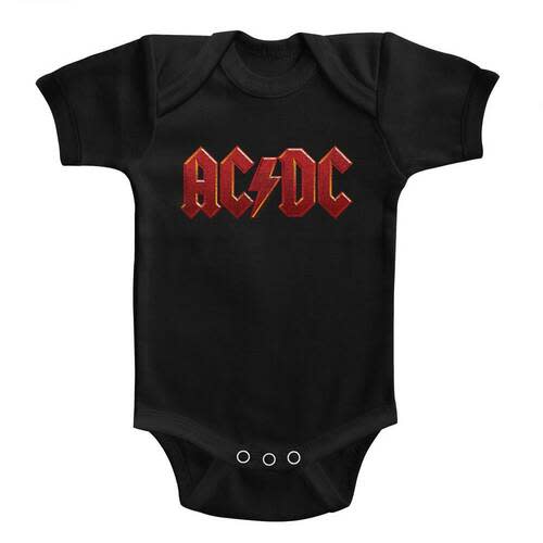 AC/DC Distressed Red Black Baby Onesie T-Shirt