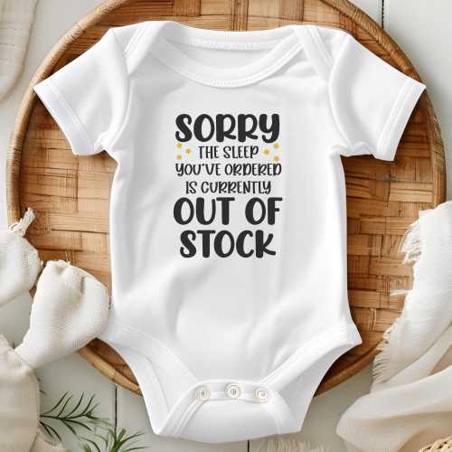 Funny Baby Onesie, Organic Cotton Bodysuit, Sleep Out Of Stock Infant Sleeper