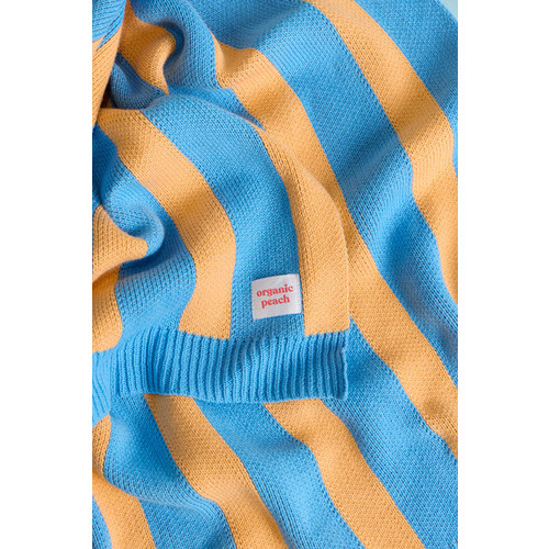 100% Organic Cotton Blanket - Bluebell & Apricot