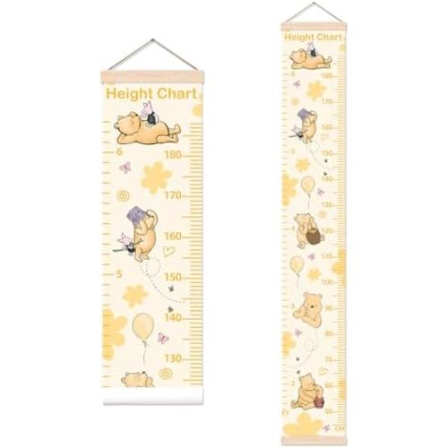 Classic Winnie Height Chart for Wall Decor, Cute Winnie Decor Height Chart for Boys Girls, Height Measurement for Bedroom Wall Hanging, Perfect for Toddler Nursery Room Decor Height Wall Chart