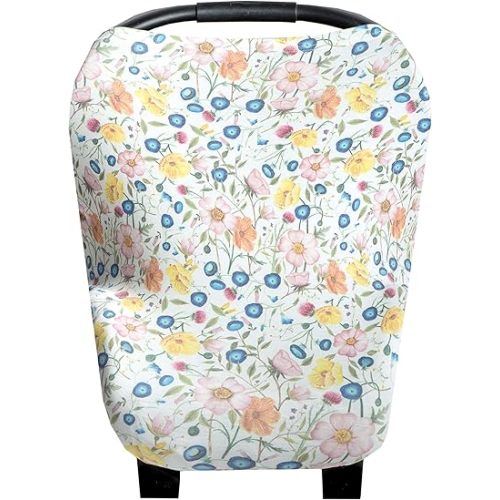Baby Car Seat Cover Canopy and Nursing Cover Multi-Use Stretchy 5 in 1 Gift Isabella by Copper Pearl
