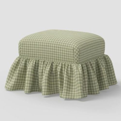Ruffle Skirt Ottoman Whitaker Gingham Sage - Threshold™ designed with Studio McGee