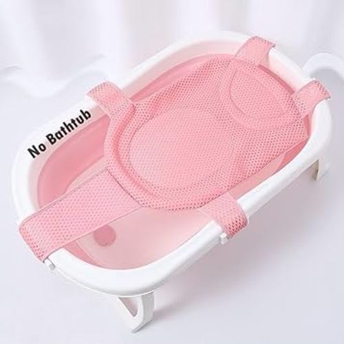 Baby Bath Support Mesh Pad Newborn Bath Tub Seat Net Non-Slip Baby Tub Mat Floating Bathtub Seat Cushion Adjustable Pillow for Bathing Cushion Pad Mat for 0-3 Years Old (No Bathtub)