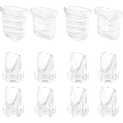 8pcs Duckbill Valves and 4pcs Silicone Diaphragms Compatible with Lansinoh Discreet Duo, eufy E10 S1 S1 Pro,NCVI Nuliie NICEGREEN Life S32 Breast Pump Replacement Parts, S32 Breast Pump Accessories