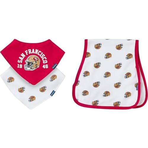 Gerber unisex-baby Nfl Team Bandana Bibs and Burp Cloth Set