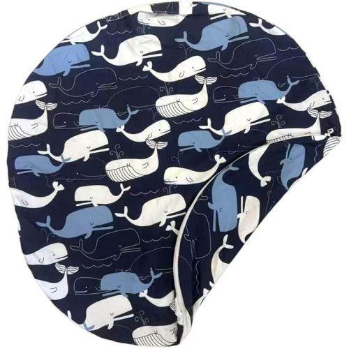 Cotton Newborn Lounger Cover, Removable Cover with Hidden Zipper Soft Baby Lounger Cover Round Lounger Slipcover for Infant Lounger Pillow (Only Cover) (Gray)