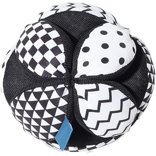 Soft Rattle Balls for - Black and White Interactive Sensory Ball, Developmental Toy for Early Learning, Safe Cotton Plush Design | Sensory Ball for Kids Playtime, Infant Activity T
