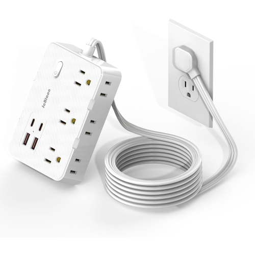 JcBlaon Power Strip 6-Outlets Surge Protector Power Strip 5ft Long Extension Cord
