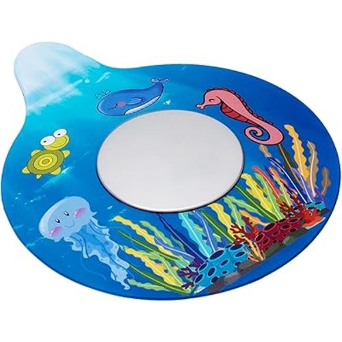 Bathtub Drain Stopper, Silicone Tub Stopper Plug, Universal Bath Drain Cover, Beautiful Coral Reef Illustration, Kids Tots Babies Gift (Blue Whale)