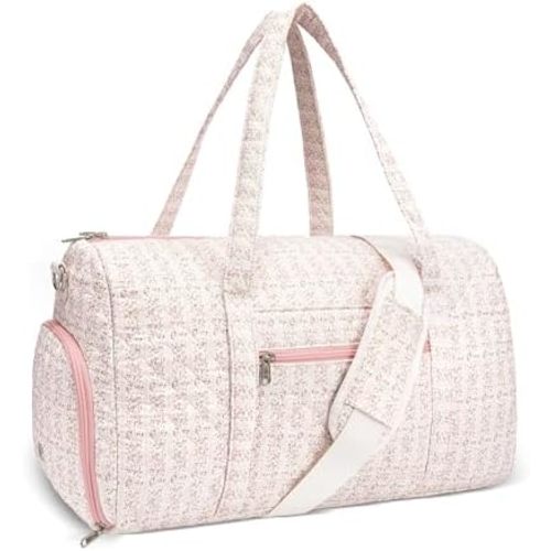 Gym Bag for Women, Cute Duffle Bag, Quilted Duffle Bag for Travel, Floral Duffle Bags, Weekend Bag with Zipper Pocket Dance Bag Organizer