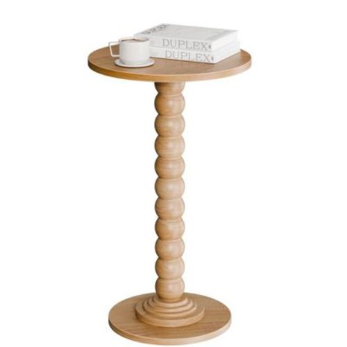 JIONJOY Modern Round Side End Table, Accent Drink Table with Solid Wood Spindle for Living Room, Bedroom, Couch, Small Spaces
