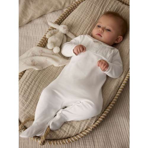 White Occasion Baby Sleepsuit (0mths-2yrs)