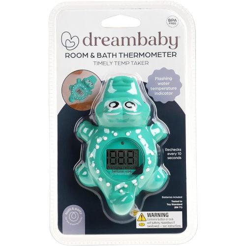 Dreambaby Floating Crocodile Bath Thermometer - Water Temperature Monitoring for Newborns, Infants, Toddlers - Croc Toy with Fahrenheit Display