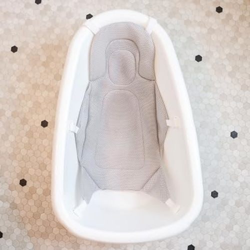 Regalo Baby Basics - Bañera para bebé 3 en 1 Grow with Me con eslinga acolchada de espuma de malla de aire, bañera ajustable para recién nacidos a niños pequeños, soporte de asiento de baño para bebé, fácil de limpiar con gancho de secado