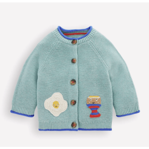 Cotton Logo Cardigan-Aquifer Dippy Eggs | Boden USA