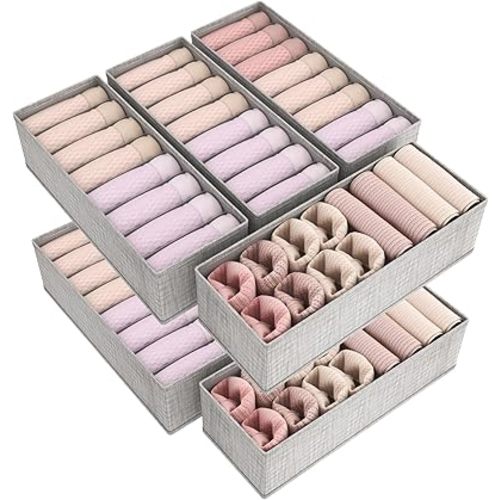 Lifewit 8 Pack Drawer Organizer for Clothing, Dresser Organizer Wardrobe Storage Boxes for Nursery, Bedroom, Closet, Foldable Fabric Closet Organizers and Storage for Clothes, Underwear, Belt, Tie