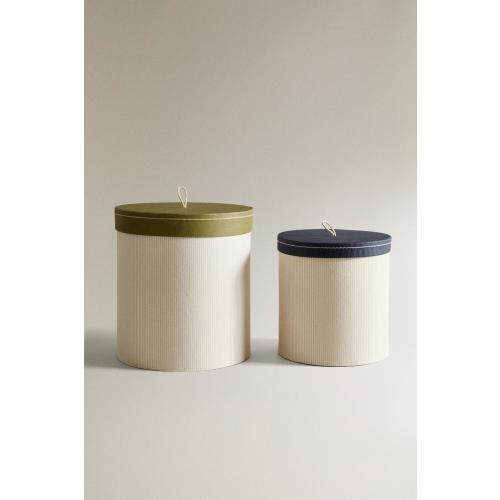 ROUND CARDBOARD BABY BOXES - Light beige | ZARA United States