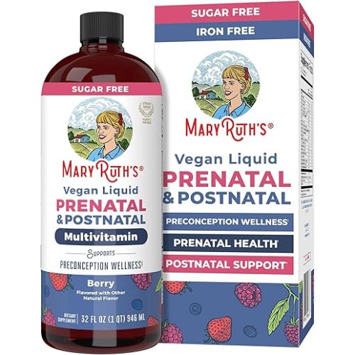 MARYRUTH'S Postnatal & Prenatal Vitamins for Women | Sugar Free | Selenium | Folate | Vegan | Non-GMO | Gluten Free | 32oz