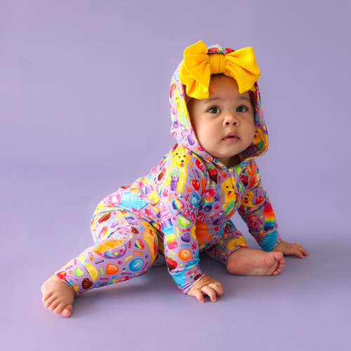 Lisa Frank® Casey & Caymus French Terry Zippered Hooded Romper