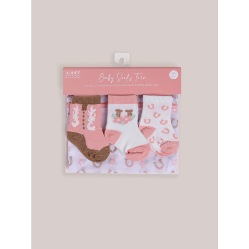 JuJuBe x Studio Oh! 3-Pack Soft Durable Baby Socks Set - Bloomin' Boot