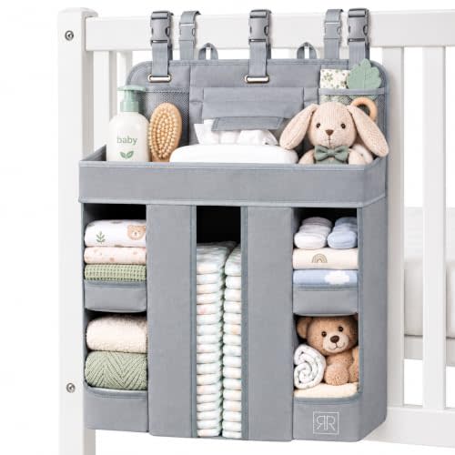 Hanging Diaper Caddy Organizer – Baby Crib Organizer & Nursery Storage | Fits Changing Table, Pack n Play, Playard, Wall & Door · Extra Roomy Storage · 11 Compartments for Baby Essentials