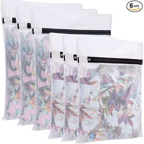 BAGAIL Set of 6 Mesh Laundry Bags with Zip Lock-3 Large & 3 Medium for Laundry,Blouse, Hosiery, Stocking, Underwear, Bra and Lingerie, Travel Laundry Bag