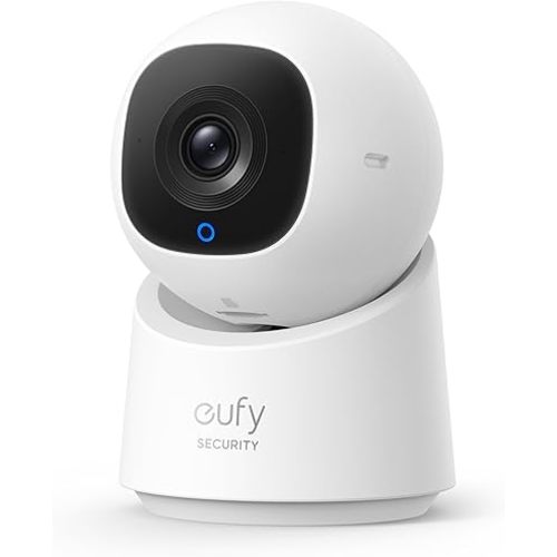eufy Security Indoor Cam C220 | 2K Resolution Smart Security Camera with 360° coverage, Human/Motion Detection, AI Tracking, Compatible with Alexa and Google Assistant, Night Vision (Renewed)