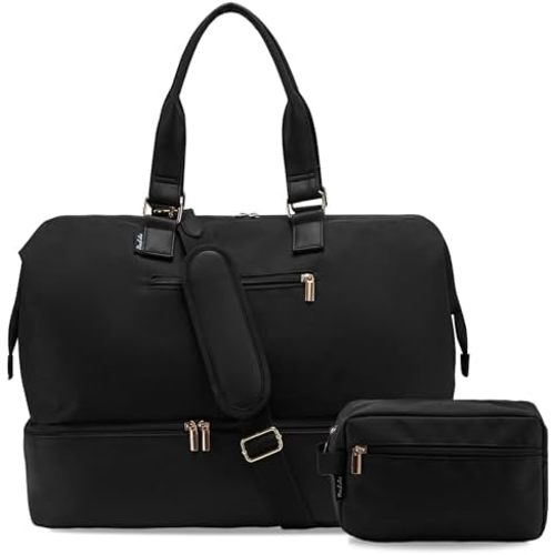 Weekender Bags for Women, Large Travel Duffel Bag with Shoes Compartment, Carry On Overnight Tote Bags with Toiletry Bag