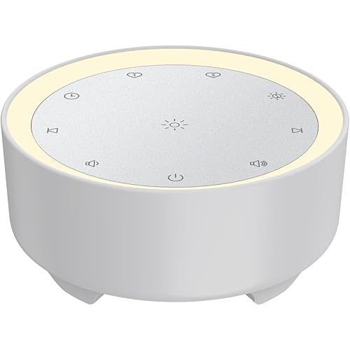 Kipcush Sound Machine & Night Light for Adults, Baby, Kids. White Noise Machine with 20 Soothing Sleep Sounds. Small Size & Portable Design for Bedroom (Gray, Small)