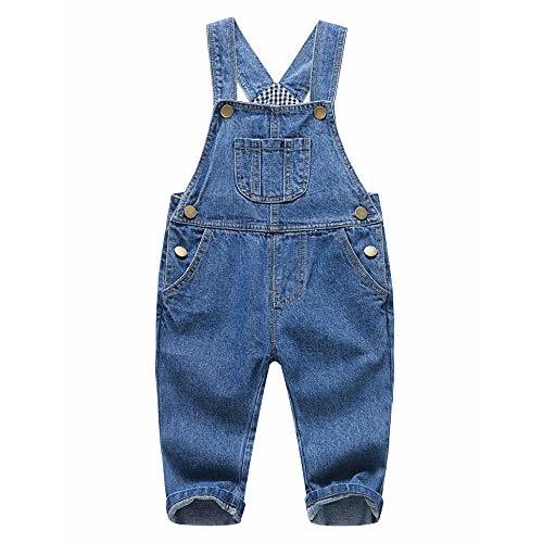 KIDSCOOL SPACE Baby Boy Girl Jean Overalls,Toddler Ripped Denim Cute Workwear