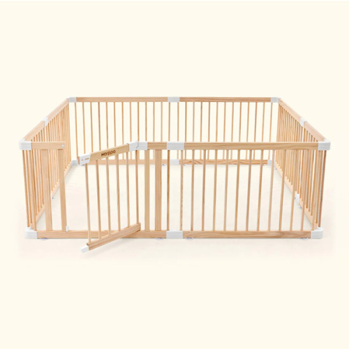 HARPPA Grovi Wooden Baby Gate Playpen | Non-Toxic Foldable DIY Adjustable Play Yard for Infants & Toddlers – Natural Finish Baby Fence for Small & Large Spaces
