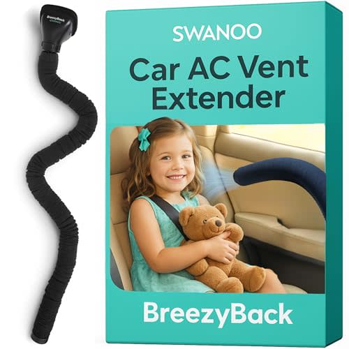 Swanoo Car AC Vent Extender | Air Vent Hose for Backseat | Directs Cool or Hot Air to Kids & Pets | Universal Fit | Extends Up to 10 FT | AC Tube for Baby Car | Back Seat Air Conditioning | BreezyBack