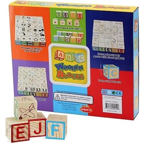 OWT Wooden Alphabet Blocks for Toddlers | 30 Piece Educational ABC Blocks with Letters, Numbers, Symbols & Sign Language | Baby Wooden Blocks for Stacking, Learning & Building Fun Ages 1-3+