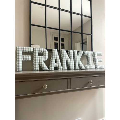 Fabric Letter - Nursery Decor - Nursery Inspo - Gingham Print Fabric - Wall Hanging - Wall initial - made by anna - personalised initial