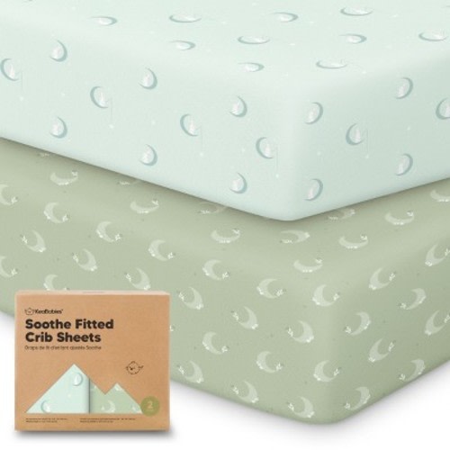 KeaBabies 2pk Soothe Fitted Crib Sheets Neutral, Organic Baby Crib Sheets, Fits Standard Nursery Baby Mattress