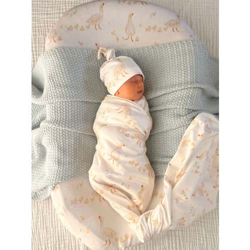 Cuddle Bug & Co Organic Jersey Baby Wrap Set Goosey Gander