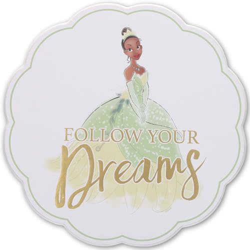 Open Road Brands Disney Princess Tiana Follow Your Dreams Wood Wall Decor - Elegant Princess and the Frog Wall Art for Home or Office