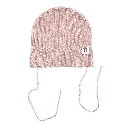 Single-Layer Knit Baby Hat, Wool Beanie for Newborns 0-12 Months, Beige, Pink Colors