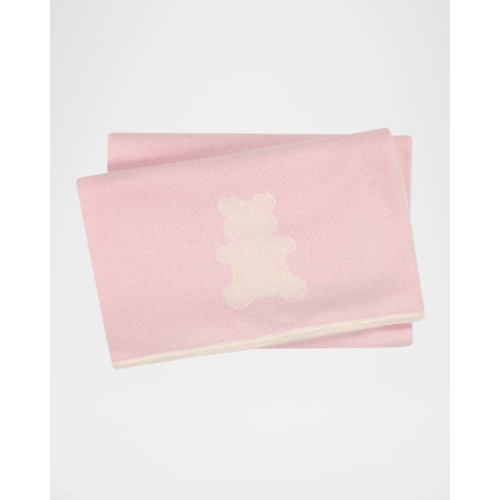 Mongolian Cashmere Intarsia Bear Baby Blanket