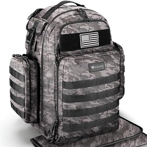 Dinictis Dad Diaper Bag, Mens Diaper Bag Backpack with Diaper Changing Mat, Military Diaper Backpack with Molle Webbing, Waterproof Pouch, Baby Wipes pocket, Insulated Bottle Pockets- Jungle Green