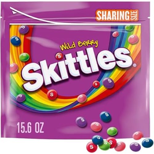 SKITTLES Wild Berry Chewy Candy, Share Size Candy Bag, 15.6 Oz