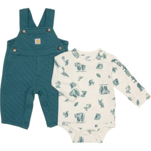 Carhartt Infant Boys CG8996 Baby Bodysuit and Quilted Jersey Overall Set - Long Sleeve
