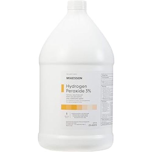 McKesson Hydrogen Peroxide 3%, 1 Gallon [Pack of 1] Topical Solution USP, First Aid Antiseptic, Oral Debriding Agent