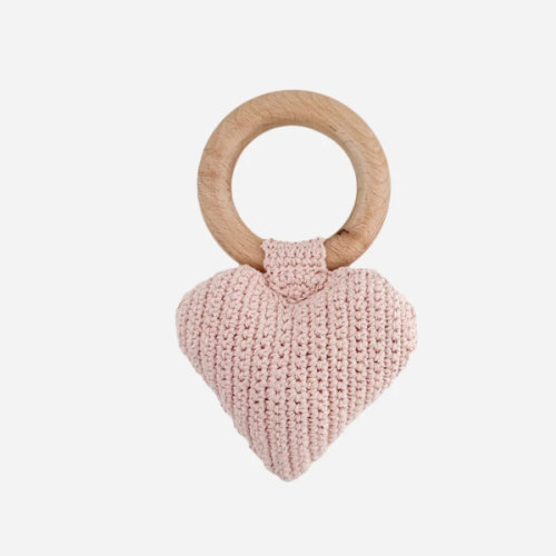 Heart Crocheted Rattle Teether