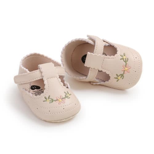 QWZban Baby Shoes Mary Jane Flats Non Slip Soft Sole Infant Toddler Sneakers First Walkers Party Christmas Dress Shoes