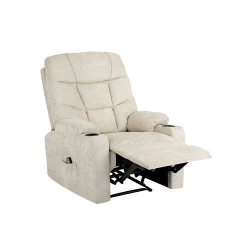 Oikiture Recliner Chair Electric Massage Chair Heated Polyester
- Beige