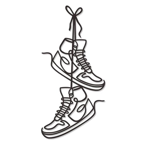 Zzbakress Large Sneaker Metal Wall Decor Creative Room Decor for Teen Modern Metal Room Wall Art for Boys or Girls Unique Bedroom Wall art for Sneaker Lovers Funny Graduation Gifts (Black)