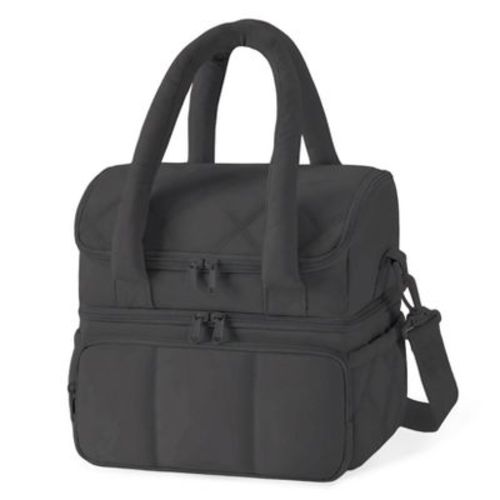 Insulated Double Layer Lunch Bag for Women & Men, 180° Full Open, 11.8L Large Capacity, Leak-Proof, with Adjustable Strap for Work, Picnic, Beach