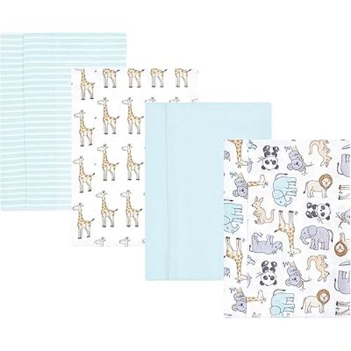 Hudson Baby Unisex Baby Cotton Flannel Burp Cloths, Kangaroo, One Size