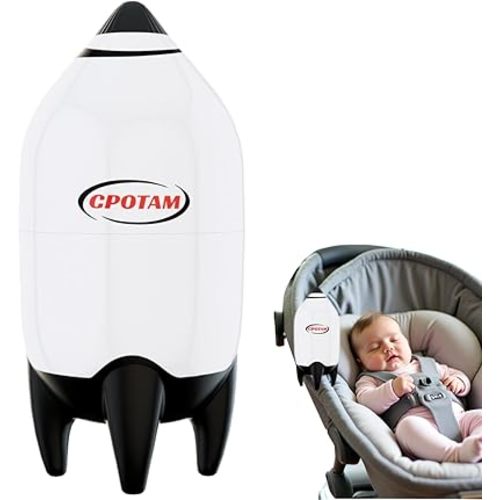 Dispositivo de cochecito manos libres con 5 niveles de vibración, accesorios universales para cochecitos, vibración portátil recargable para cunas y cochecitos, chupete de bebé resistente al